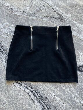Forever 21 Black Mini Skirt with Silver Zippers